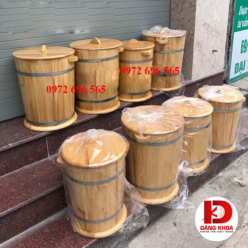 Hũ đựng gạo bằng gỗ 10kg được cung cấp bởi Trống Đăng Khoa